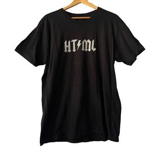 HTML T-Shirt AC DC Style Graphic Tee Coding Programmer Coder Geek‎ XL